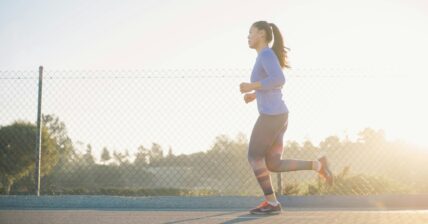 woman running outdoors