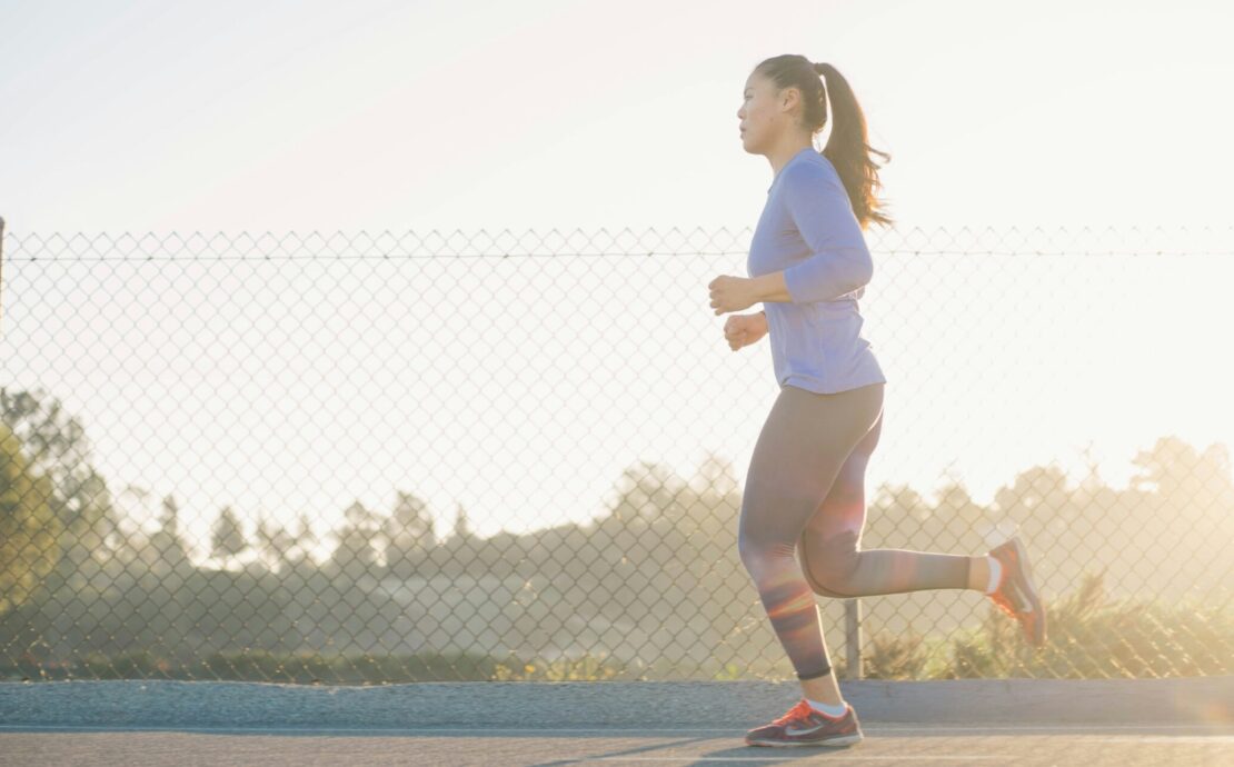 woman running outdoors