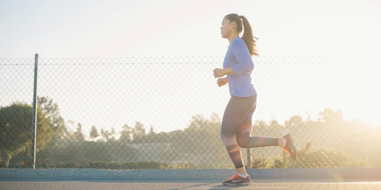 woman running outdoors