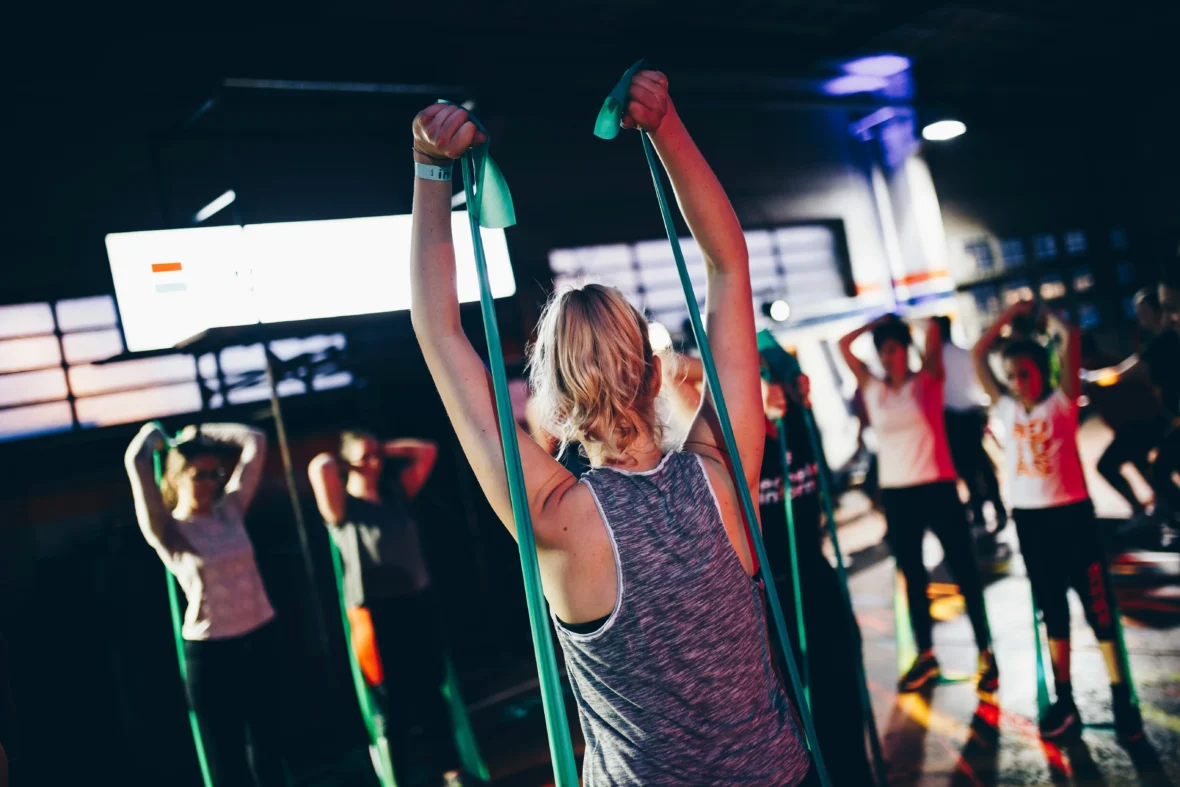 People working out at a gym