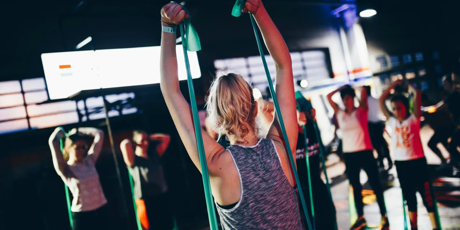 People working out at a gym