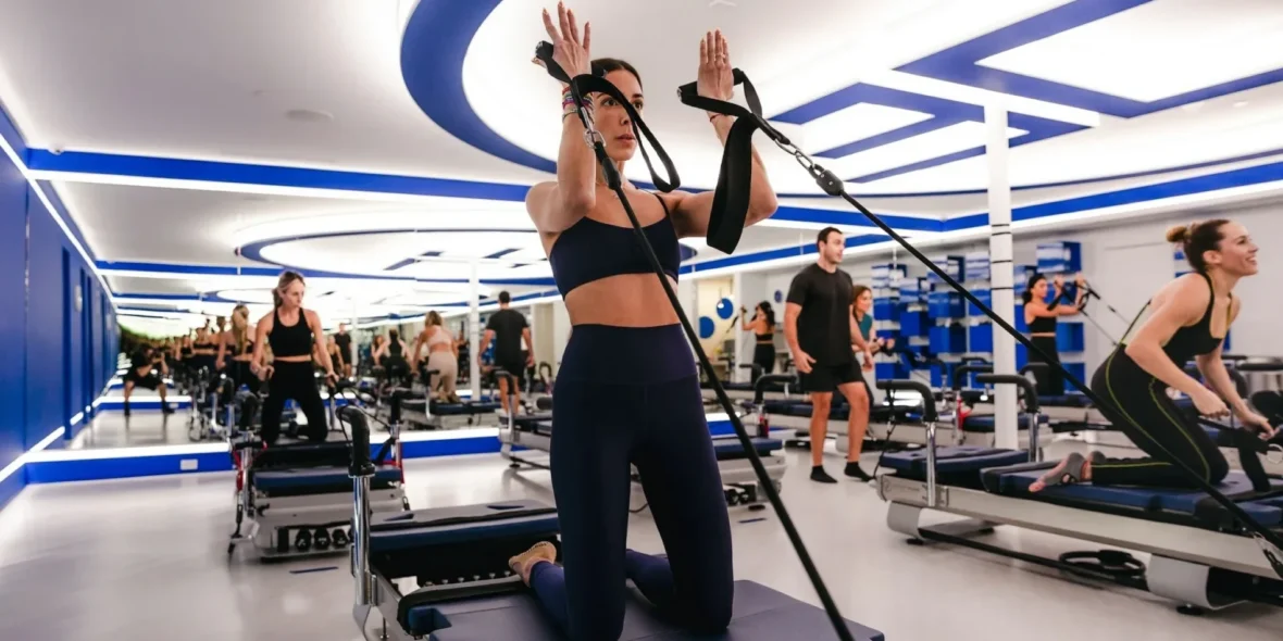 an image of JetSet pilates members working out inside the studio