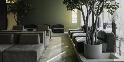 an interior image of Livv, a new luxury health clinic that opens this month in San Diego