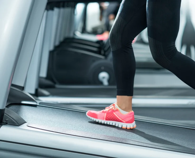 Person on inclined treadmill