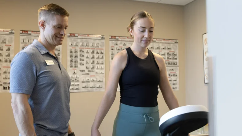 a patient working with Preamble and The Village Health Clubs and Spas