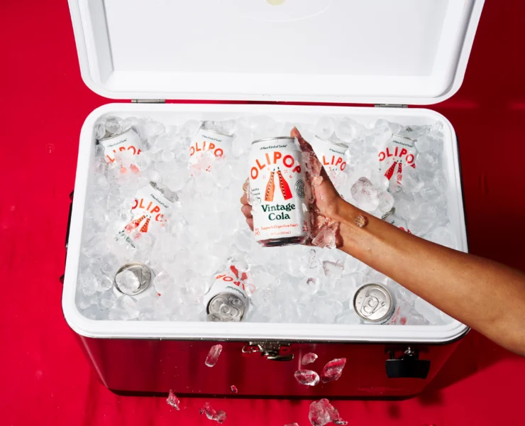 a cooler of Olipop prebiotic soda