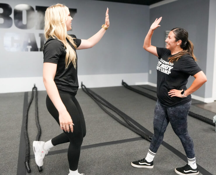two women at gym