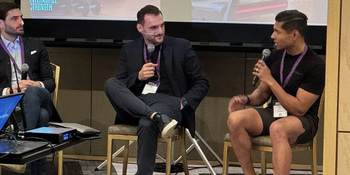 Connected Fitness & Health Summit and Interactive Strength and Sportstech speakers on a stage