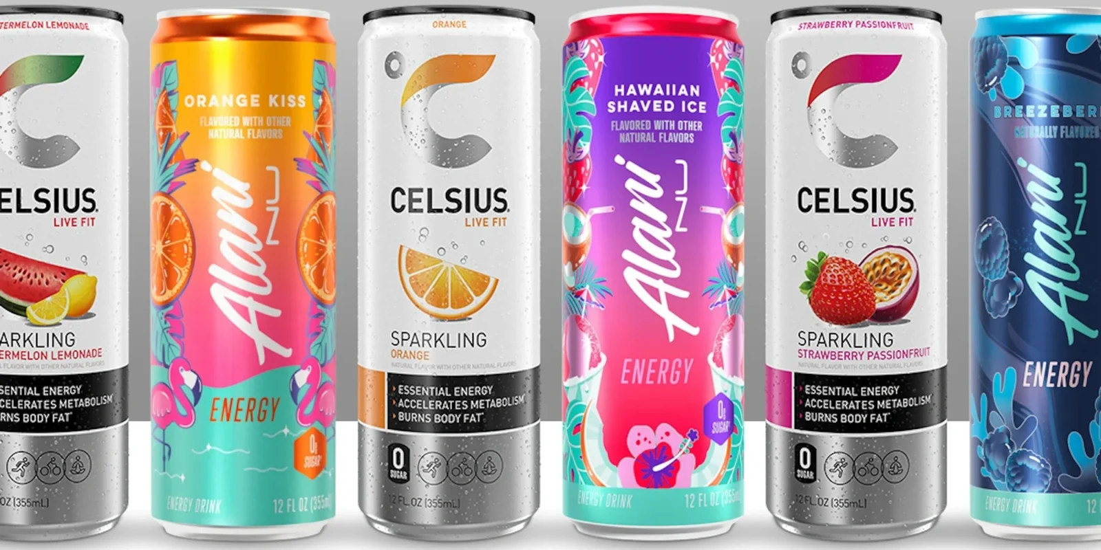 Celsius and Alani Nu cans