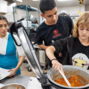 kids cooking with Common Threads