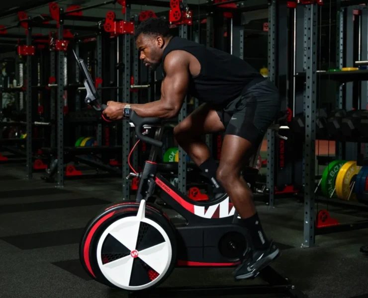 man riding a Wattbike Air-Pro