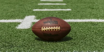 a football on a field