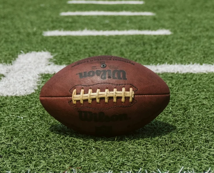 a football on a field