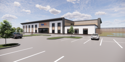 An exterior rendering of Onelife Fitness new location in Maryland.