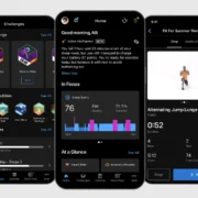 phone screens displaying Garmin Connect+ features