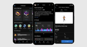 phone screens displaying Garmin Connect+ features