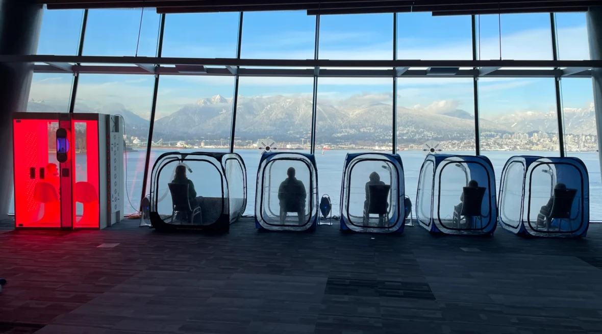 People in HaloTherapy pods at Invictus