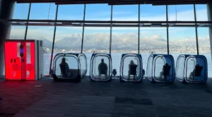 People in HaloTherapy pods at Invictus