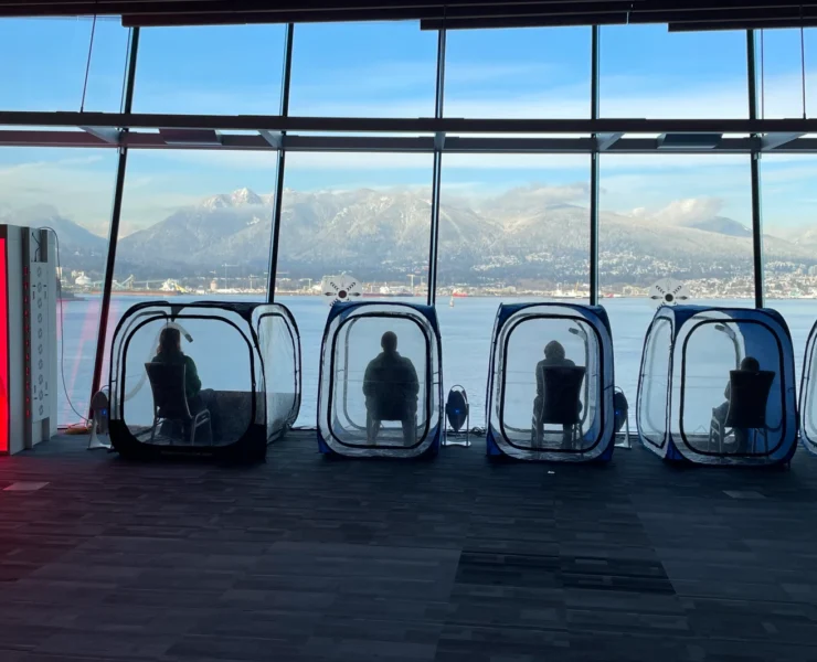 People in HaloTherapy pods at Invictus