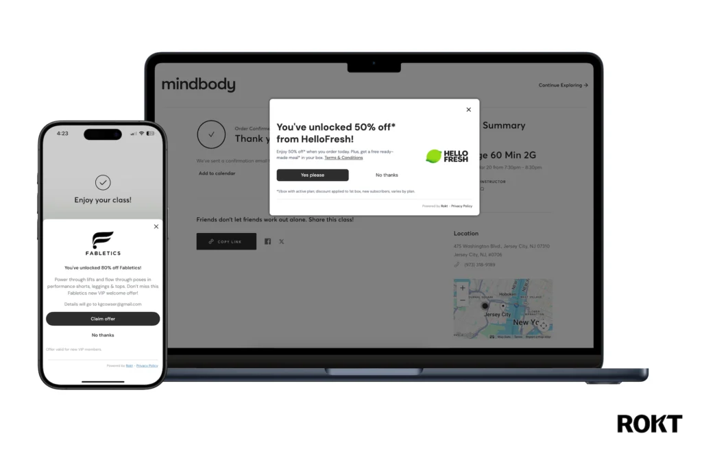 Mindbody app and computer interface