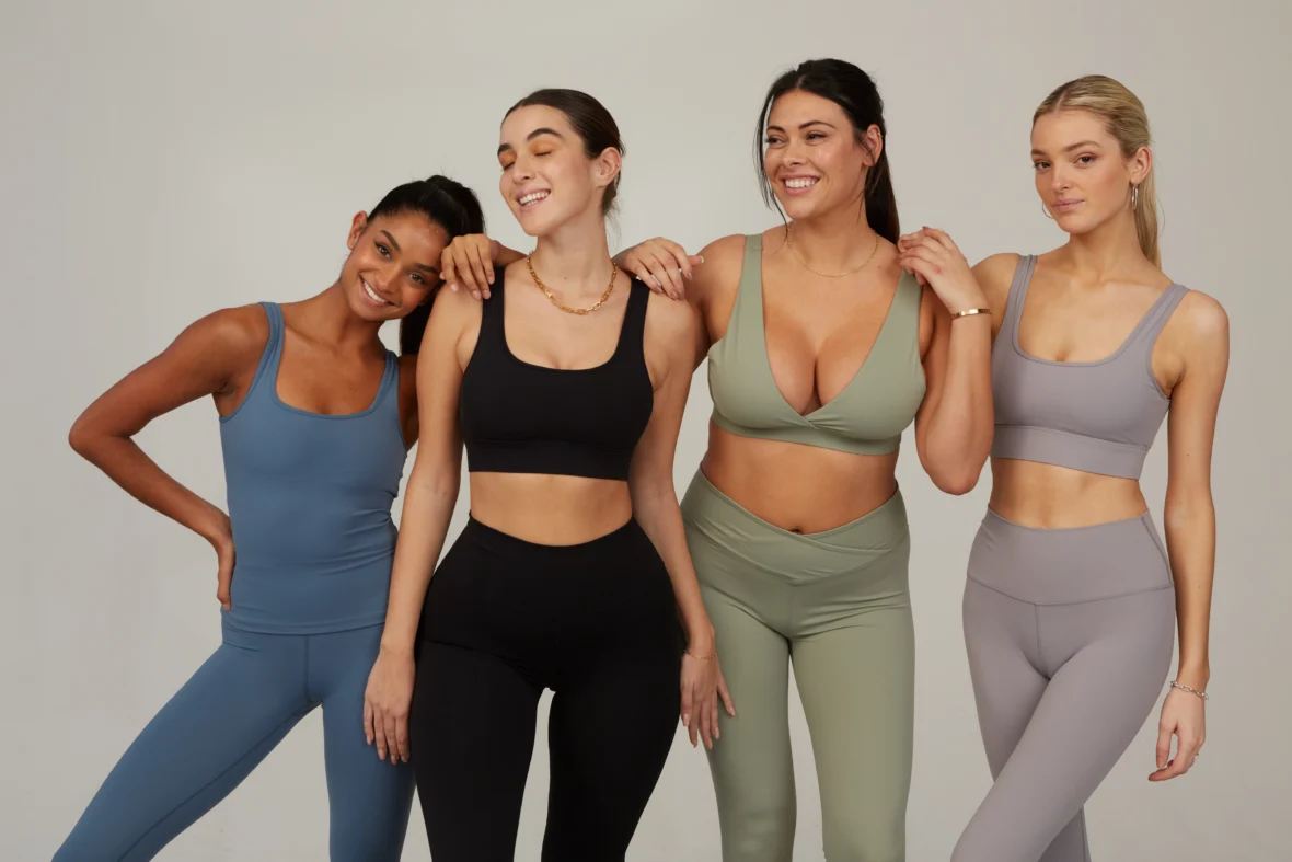 Four female models for activewear brand Tala.
