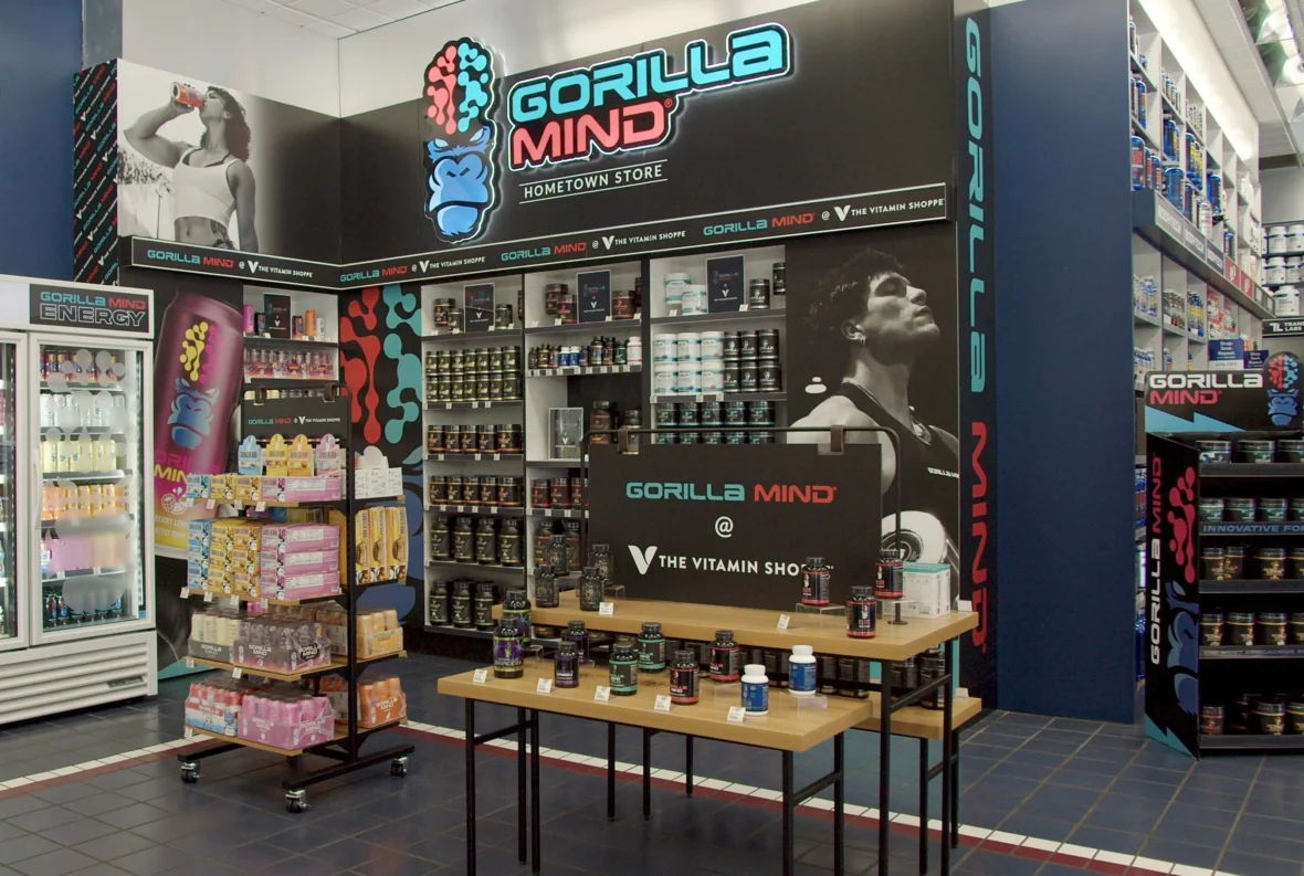 The Vitamin Shoppe x Gorilla Mind display in Los Angeles.