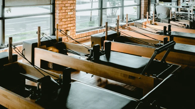 rows of Pilates reformers