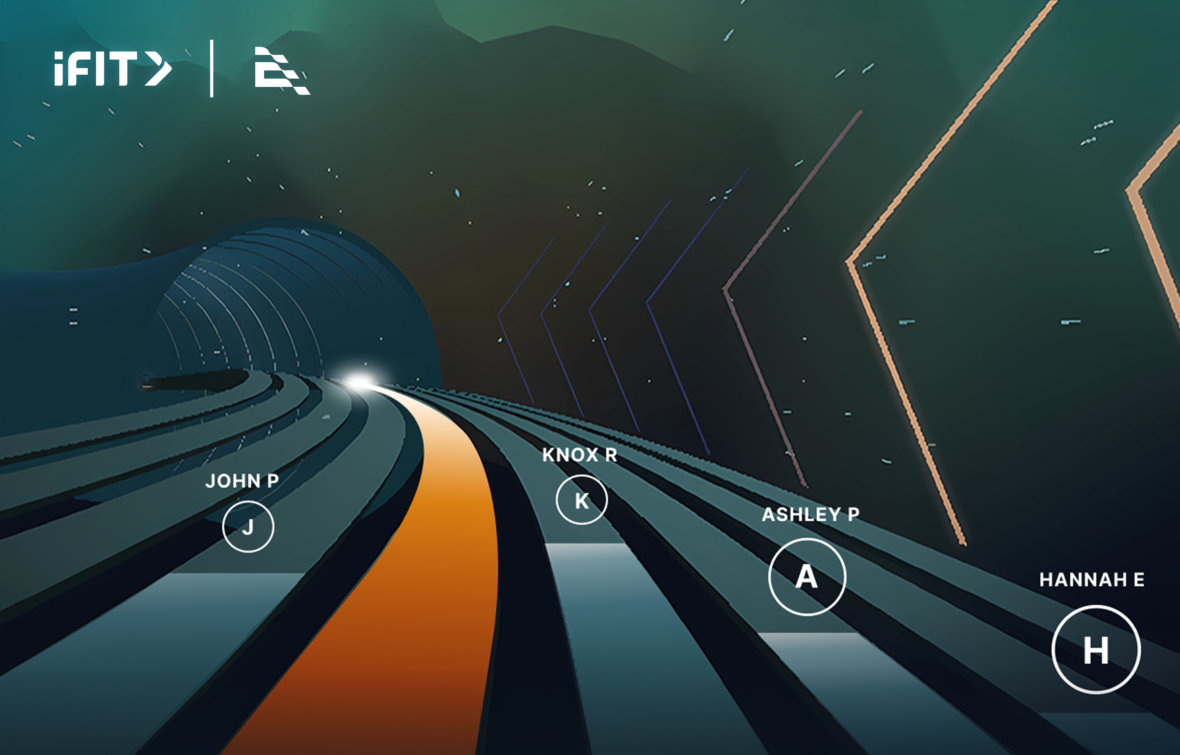 A graphic of the iFIT/Ergatta immersive experience.