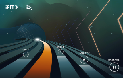 A graphic of the iFIT/Ergatta immersive experience.