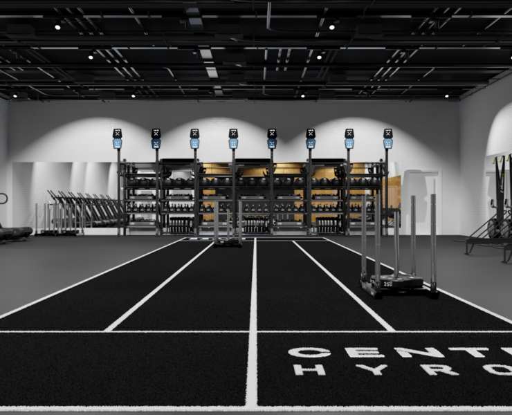 Hyrox and Centr co-branded turf field