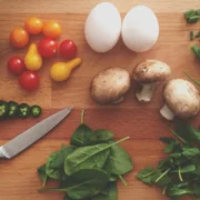 nutrition tracking / food pictured on a cutting board