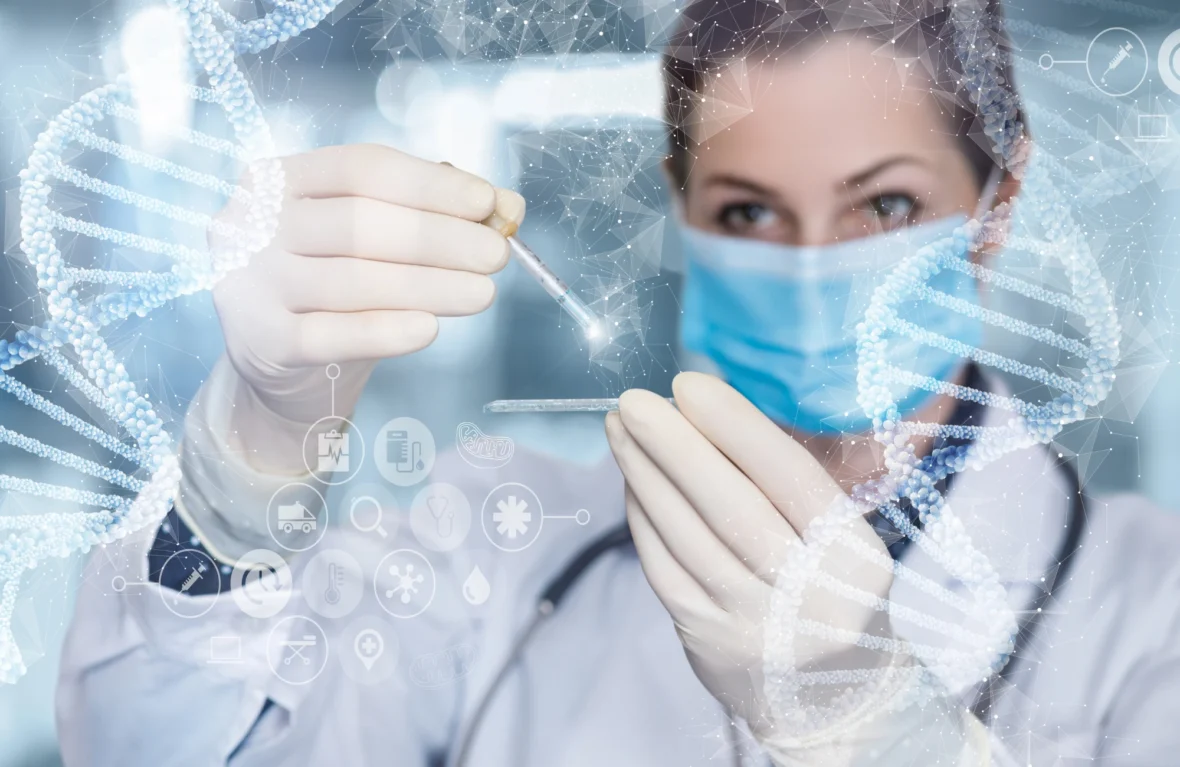 Scientist studying DNA