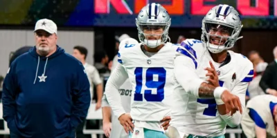 Dak Prescott of the Cowboys on the field.