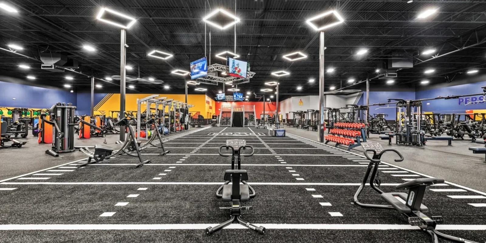 Crunch Fitness's innovative 3.0 design, complete with Performance Turf.