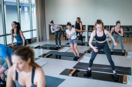 a Brrrn class in action with slide boards