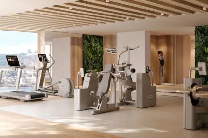Technogym equipment inside a luxury hotel