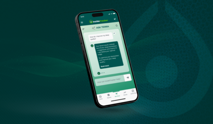 An image of Terra against a green backdrop.