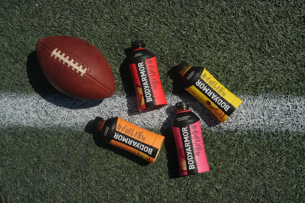 BodyArmor drinks on the field.