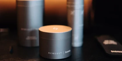 Bioniq x Remedy Place supplement canisters.