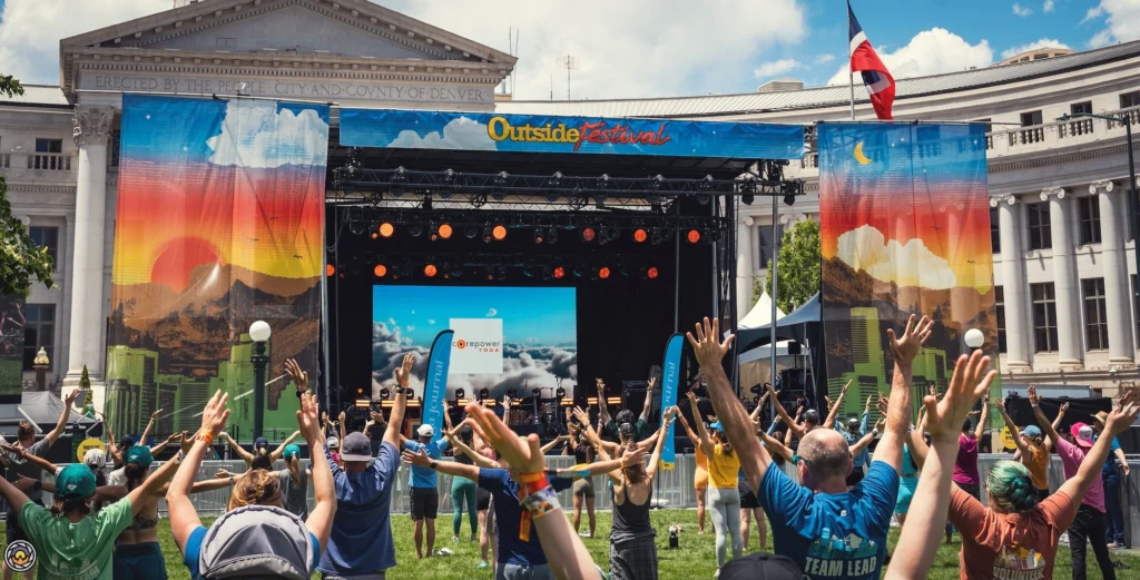 people gather at the Outside Festival