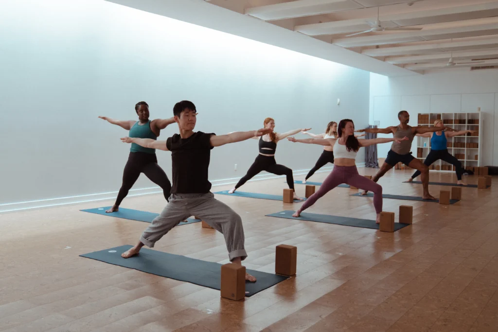 a yoga class at Fyra Yoga