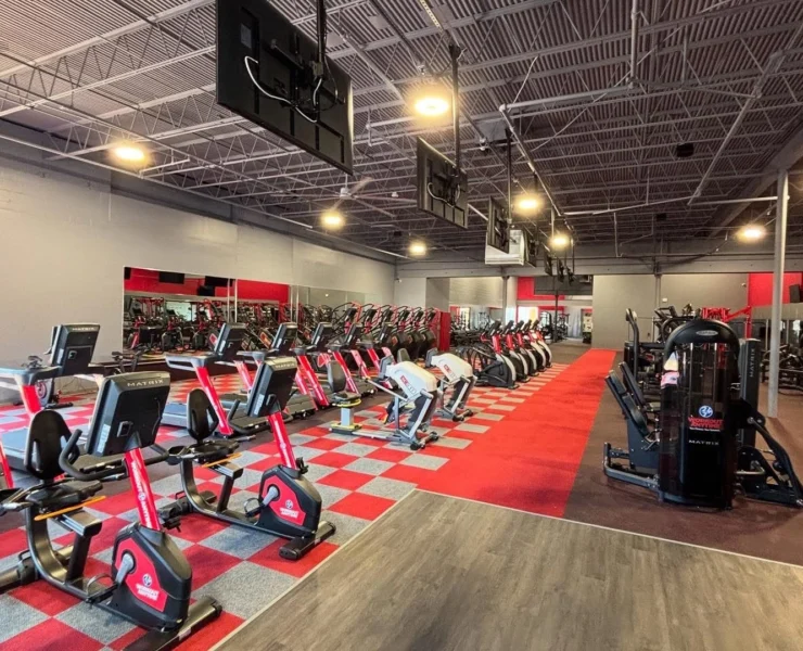 fitness equipment inside a Workout Anytime Gym