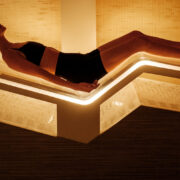woman getting LED light treatment