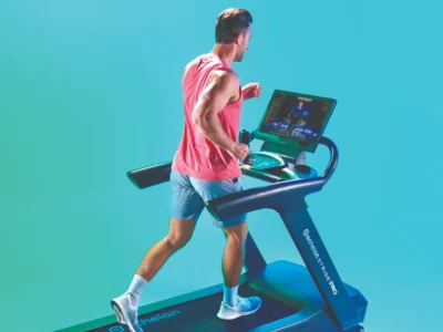 Man running on Echelon treadmill