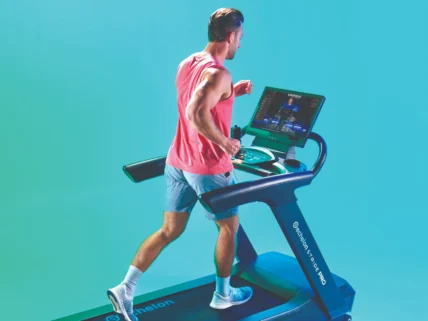 Man running on Echelon treadmill
