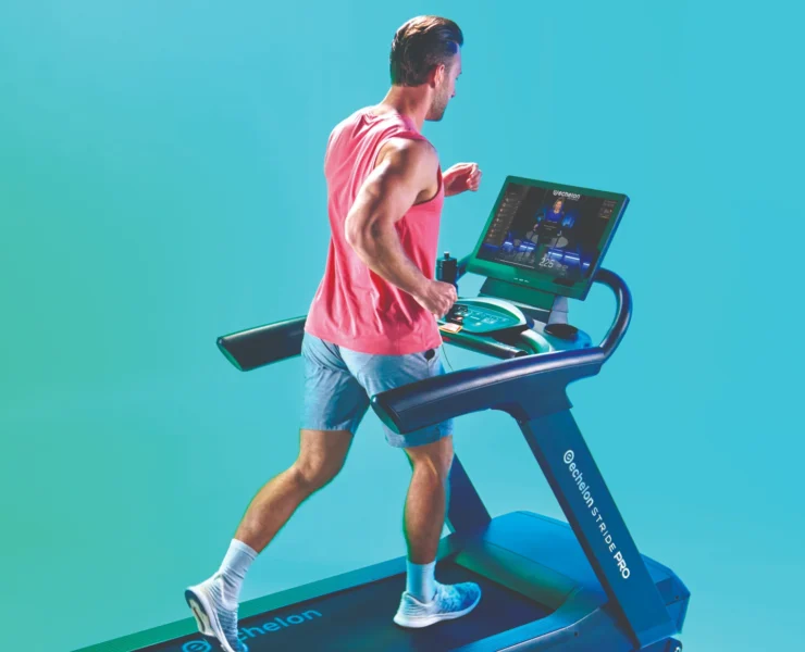 Man running on Echelon treadmill