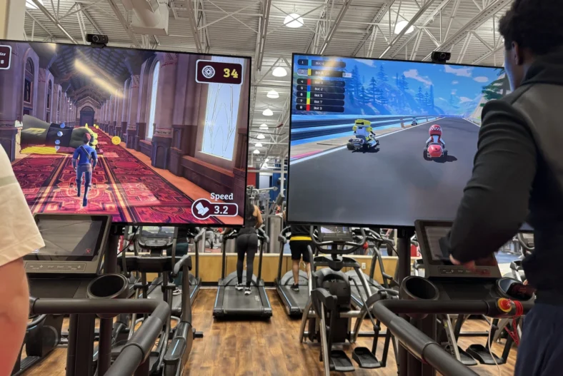 VR treadmills at the gym