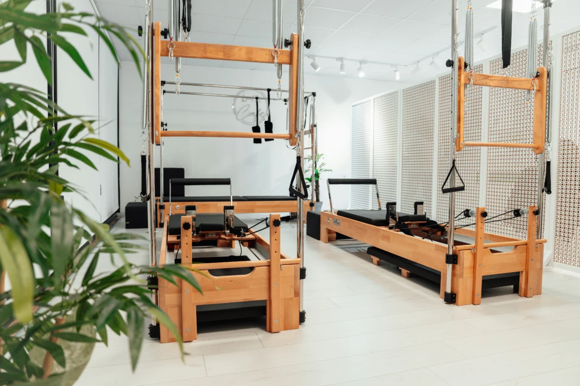 Pilates Reformers in a studio