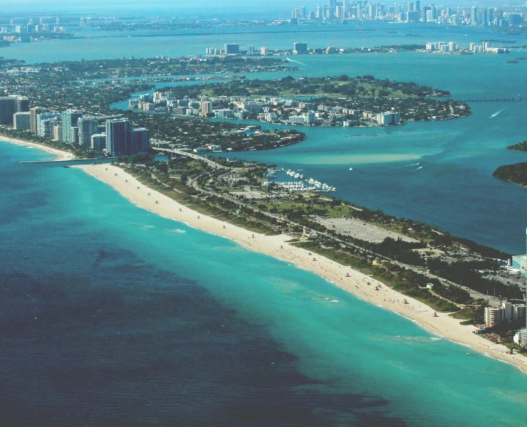 The Miami landscape from above.