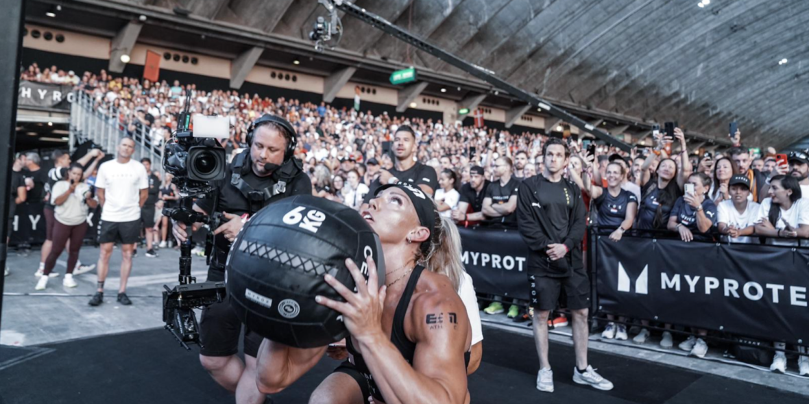 A woman competing at Hyrox.